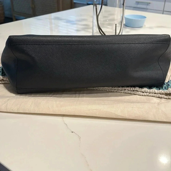 Tory Burch Tote Handbag Navy Blue Robinson - Picture 7 of 12